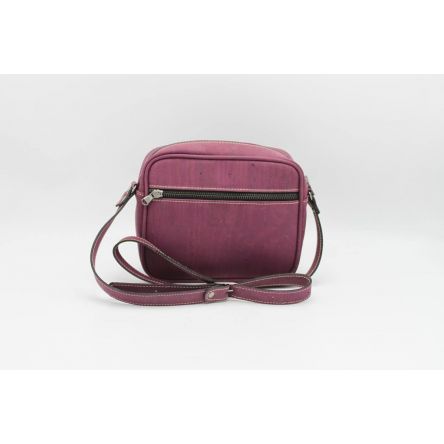 Sacoche en liège bandoulière femme violet avant