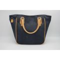 Grand sac à main en liège pour femme - Bleu foncé côté 2 3
