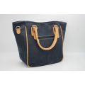 Grand sac à main en liège pour femme - Bleu foncé côté 1 1